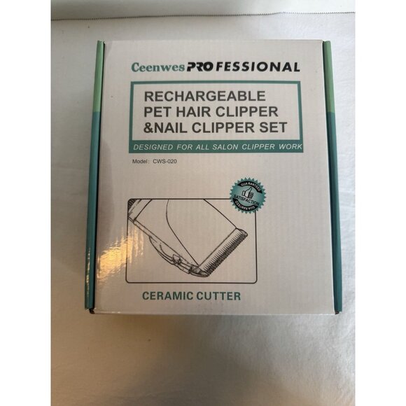 Ceenwes Professional Rechargeable Salon Pet Hair Clipper And Nail Clipper Set - Picture 1 of 4